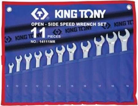 KING TONY 11pc OPEN END SPEED WRENCH SET 8 - 19mm