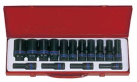 KING TONY 15pc 1/2dr DEEP IMPACT SOCKET SET 10 - 32mm