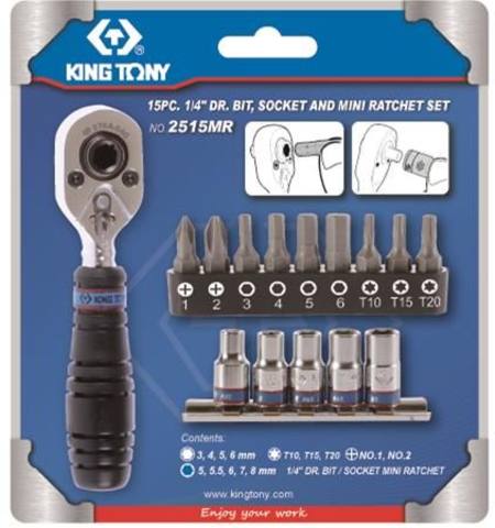 Buy KING TONY 15pc MINI RATCHET SOCKET & BIT SET in NZ. 