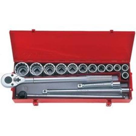 KING TONY 16PC 6PT 3/4" DR METRIC SOCKET SET