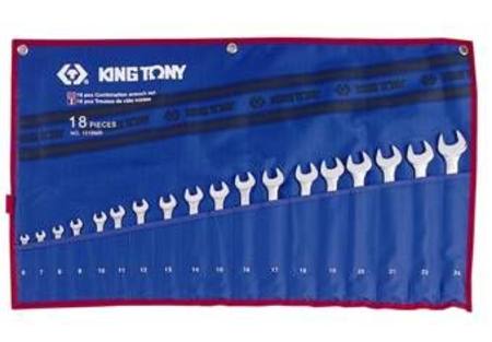 KING TONY 18pc METRIC R/OE SPANNER SET 6-24mm