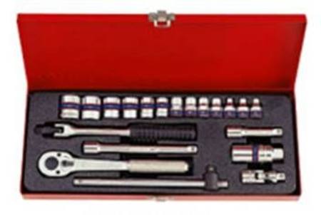 KING TONY 20pc 3/8dr METRIC DOUBLE HEX SOCKET SET 6-22mm