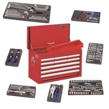 KING TONY 219pc TOOL KIT IN 9 DRAWER TOOL CHEST  (RED)