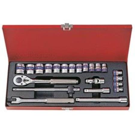 KING TONY 22pc 3/8dr 12pt SOCKET SET 6-22mm