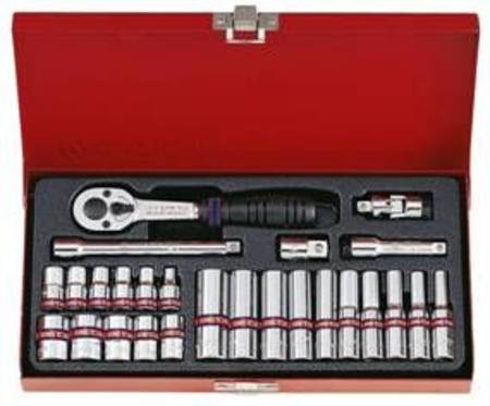 KING TONY 26pc 1/4dr  5/32-1/2 AF STD & DEEP SOCKET SET