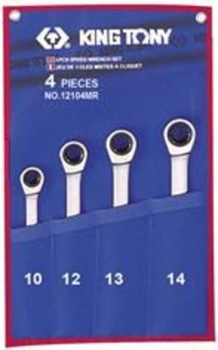 KING TONY 4pc METRIC SPEED WRENCH SET 10-14mm