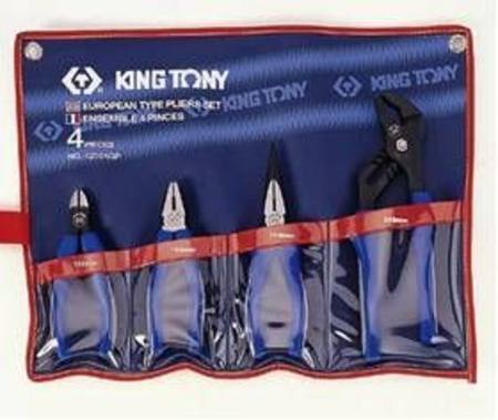 KING TONY 4pc PLIER SET [COMB LONG NOSE DIAG & GROOVE]