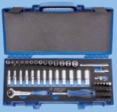 KING TONY 48PC 1/4"DR METRIC SOCKET SET IN CASE