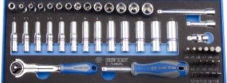 KING TONY 48pc 1/4"dr METRIC SOCKET SET IN EVO FOAM TRAY NO CASE