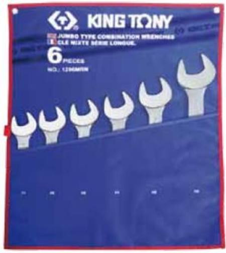 KING TONY 6pc JUMBO METRIC COMBINATION SPANNER SET 34-50mm