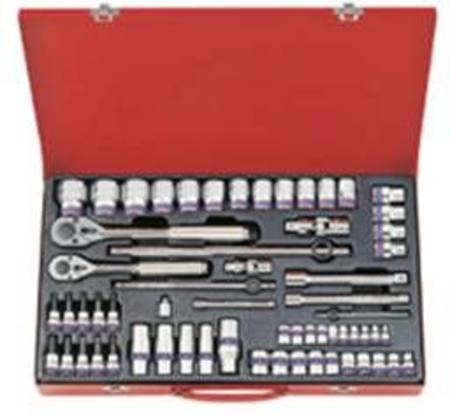 KING TONY 62pc 1/4 3/8 1/2dr COMB SOCKET SET