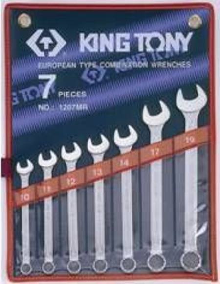 KING TONY 7pc METRIC R/OE SPANNER SET 10-19mm
