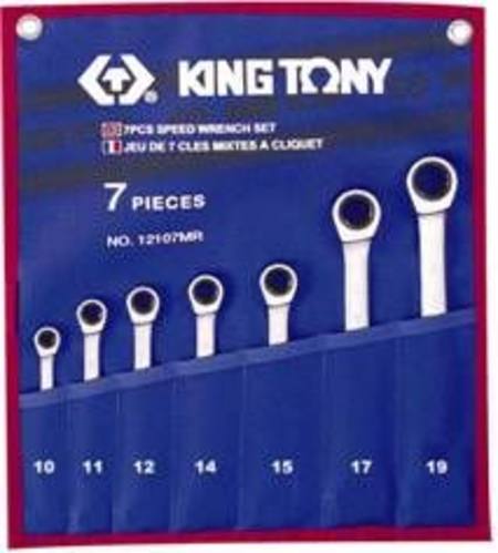 KING TONY 7pc METRIC SPEED WRENCH SET 10-19mm