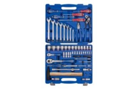 KING TONY 77pc 1/4" - 1/2" 6PT SOCKET SPANNER &TOOL KIT