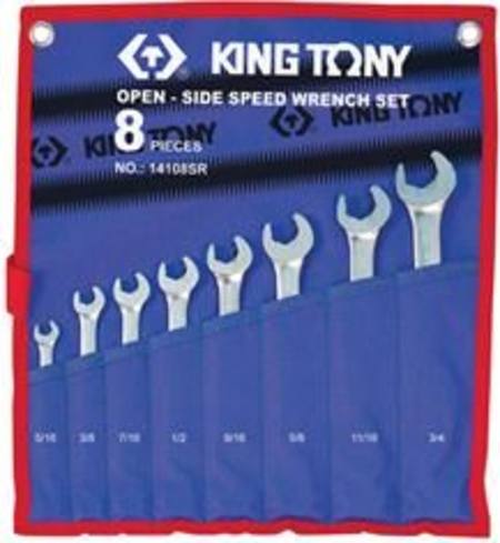 KING TONY 8pc OPEN END SPEED WRENCH SET 5/16"- 3/4"