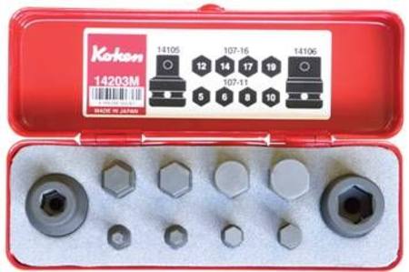 KOKEN 1/2dr 10pc IMPACT INHEX BIT SOCKET SET