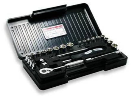 KOKEN 1/4dr S/HEX 25pc MET/IMP SOCKET SET 3/16-1/2 & 4-13mm