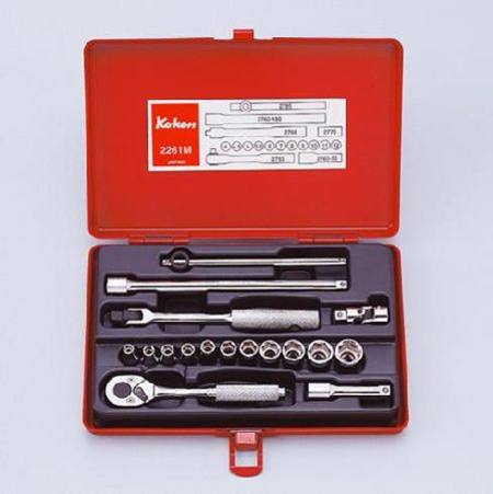 KOKEN 1/4dr S/HEX SOCKET SET 17pc 4-12mm