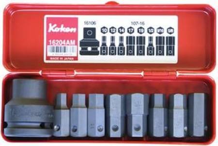 KOKEN 3/4dr 9pc IMPACT HEX  BIT SOCKET SET