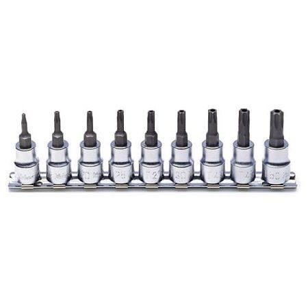 KOKEN 3/8dr T10H-T50H TAMPER PROOF TORX SET ON RAIL 9pc