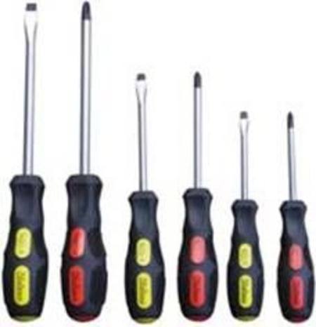 KOKEN 6pc HEAVY DUTY SCREWDRIVER SET IN CASE -(1-3PH & 5-8mm FLAT)