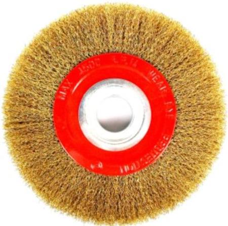 LION 150MM X 20MM X 32MM MULTI FIT BORE WIRE WHEEL BRUSH BRASS COATED