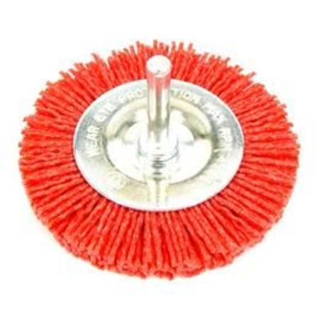 LION 50MM x 6MM SHAFT NYLON ABRASIVE WHEEL BRUSH 4500RPM MAXIMUM