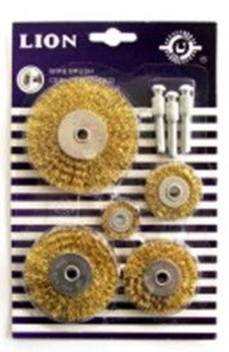 LION CIRCULAR WIRE BRUSH KIT 5pc