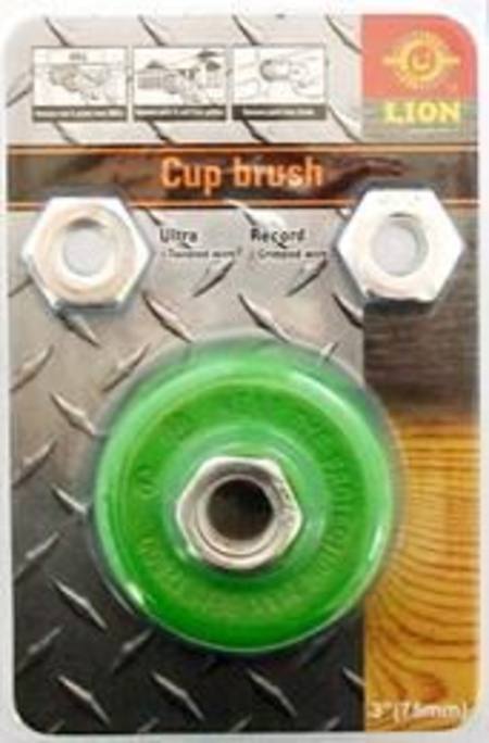 LION MULTI-BUSH CRIMPED  STAINLESS STEEL WIRE CUP BRUSH 75mm FITS 3 SPINDLE SIZES