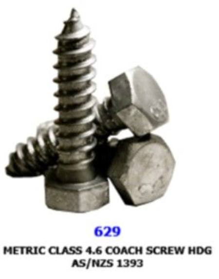 Buy M10 x 50mm COACH SCREW GALV in NZ. 