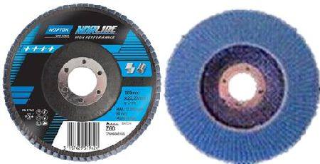 NORTON NORLINE FIBRE BACK NORZON FLAP DISC 100 x 16 x 40 GRIT