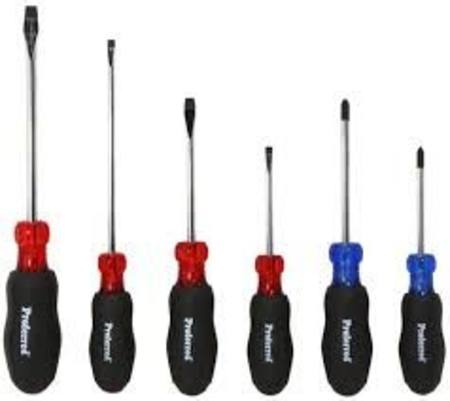 PROFERRED 6PC SCREWDRIVER SET ACETATE HANDLES