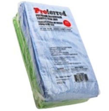 PROFERRED PREMIUM MICROFIBRE TOWELS GSM 350 BLUE/GREEN PKT 20