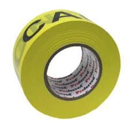 PROFERRED YELLOW/BLACK CAUTION TAPE 2.8" X  1000FT/304MTR