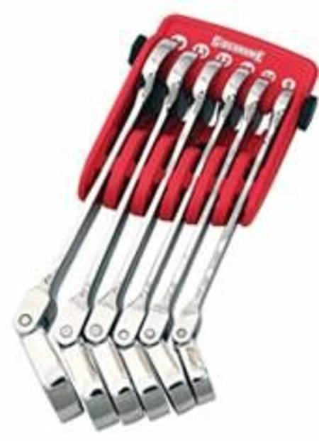 SIDCHROME 6pc ERGO RACK FLEX HEAD GEARED SPANNER SET