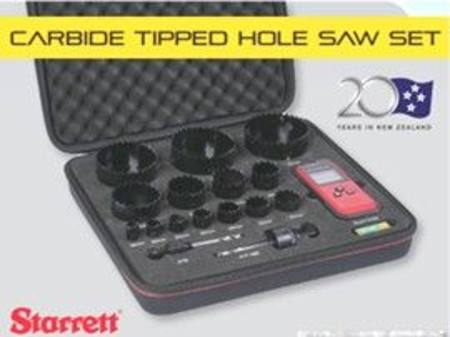 Buy STARRETT 14pc TCT HOLE SAW KIT 16-92mm WITH STUD FINDER in NZ. 