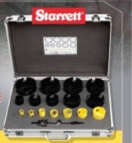 STARRETT 19PC BI-METAL & TUNGSTEN CARBIDE TIPPED HOLE SAW KIT