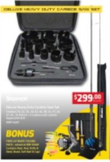 Buy STARRETT HEAVY DUTY CARBIDE HOLE SAW SET (19-83mm) + FREE FISHING SET ONLY WHILE STOCKS LAST in NZ.