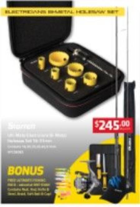 Buy STARRETT ULTI MATE ELECTRICIANS BI METAL HOLE SAW SET (16-51mm) WITH FREE $300 FISHING SET ONLY WHILE STOCKS LAST in NZ.
