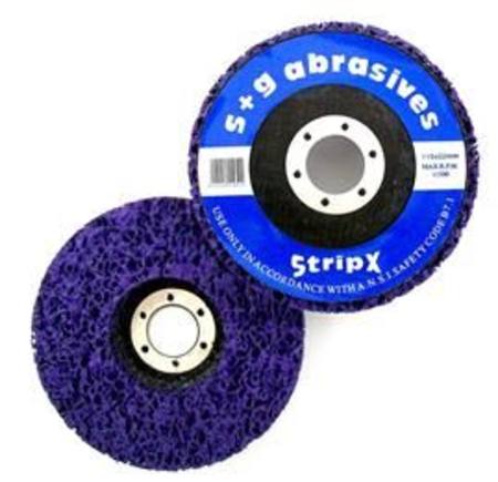 STRIPX HEAVY DUTY PURPLE DEPRESSED CENTRE SURFACE CONDITIONING WHEEL 100 x 16mm
