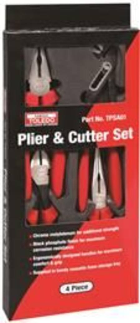 TOLEDO 4pc PLIER SET IN FOAM STORAGE TRAY