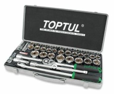 TOPTUL 1/2"dr 43pc SOCKET SET SAE/MM (3/8"-1-1/4" &10-32MM)