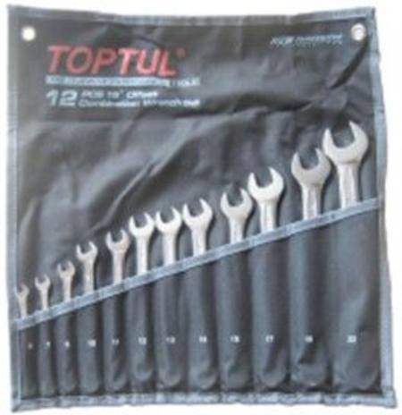 TOPTUL 12PC RING & OPEN END METRIC SPANNER SET 6-22MM