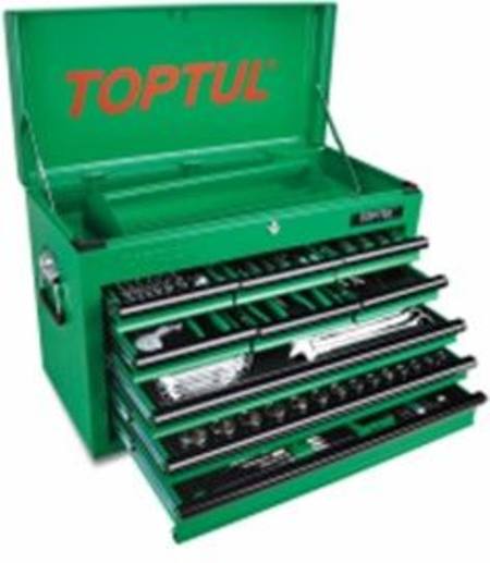 TOPTUL 186PC PRO MET/IMP TOOL KIT IN 9 DRAWER TOP BOX