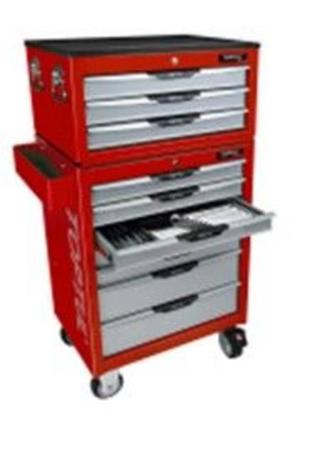 TOPTUL 281PC PROLINE MET/IMP TOOL KIT IN 7 DRAWER ROLL CAB & 3 DRAWER TOP BOX