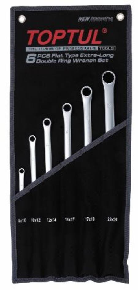 TOPTUL 6pc EXTRA LONG RING SPANNER SET