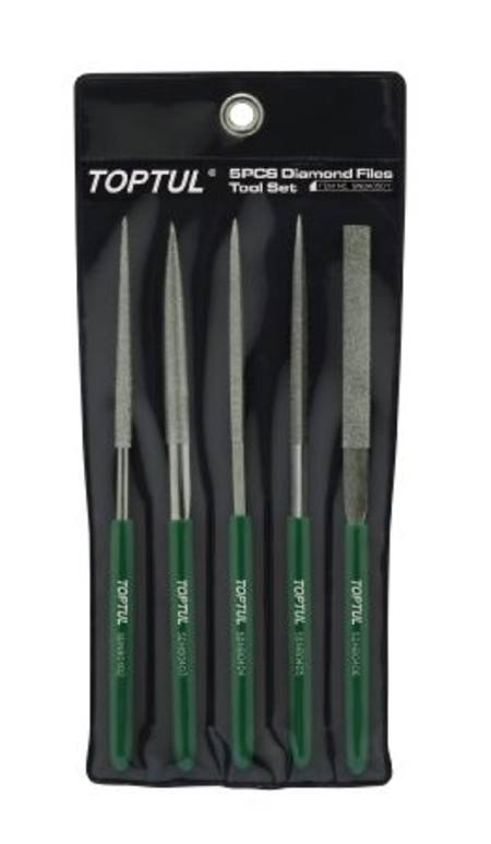 TOPTUL DIAMOND NEEDLE FILE SET (5PCE)