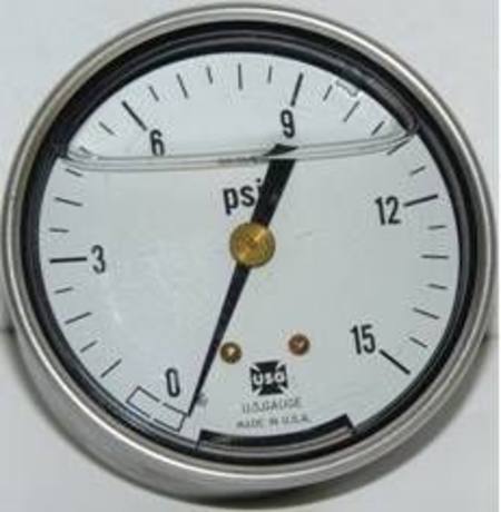 Buy USG 65mm 15psi 1/4" REAR ENTRY OIL FILLED GAUGE in NZ. 