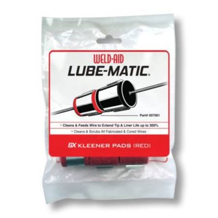 WELD-AID LUBE-MATIC® RED KLEENER PADS PKT 6