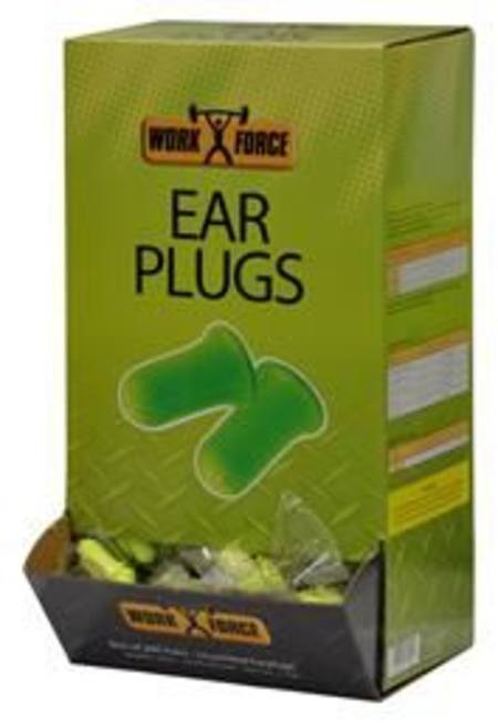 WORKFORCE BELL SHAPED UNCORDED EARPLUGS BOX OF 200 PAIRS